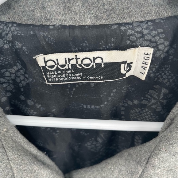 Burton Pea Coat Jacket Womens Size L Gray Wool Blend Double Breasted Pockets - Picture 5 of 11
